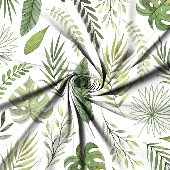 Tropical summer green shower curtain - Picture 3 of 4